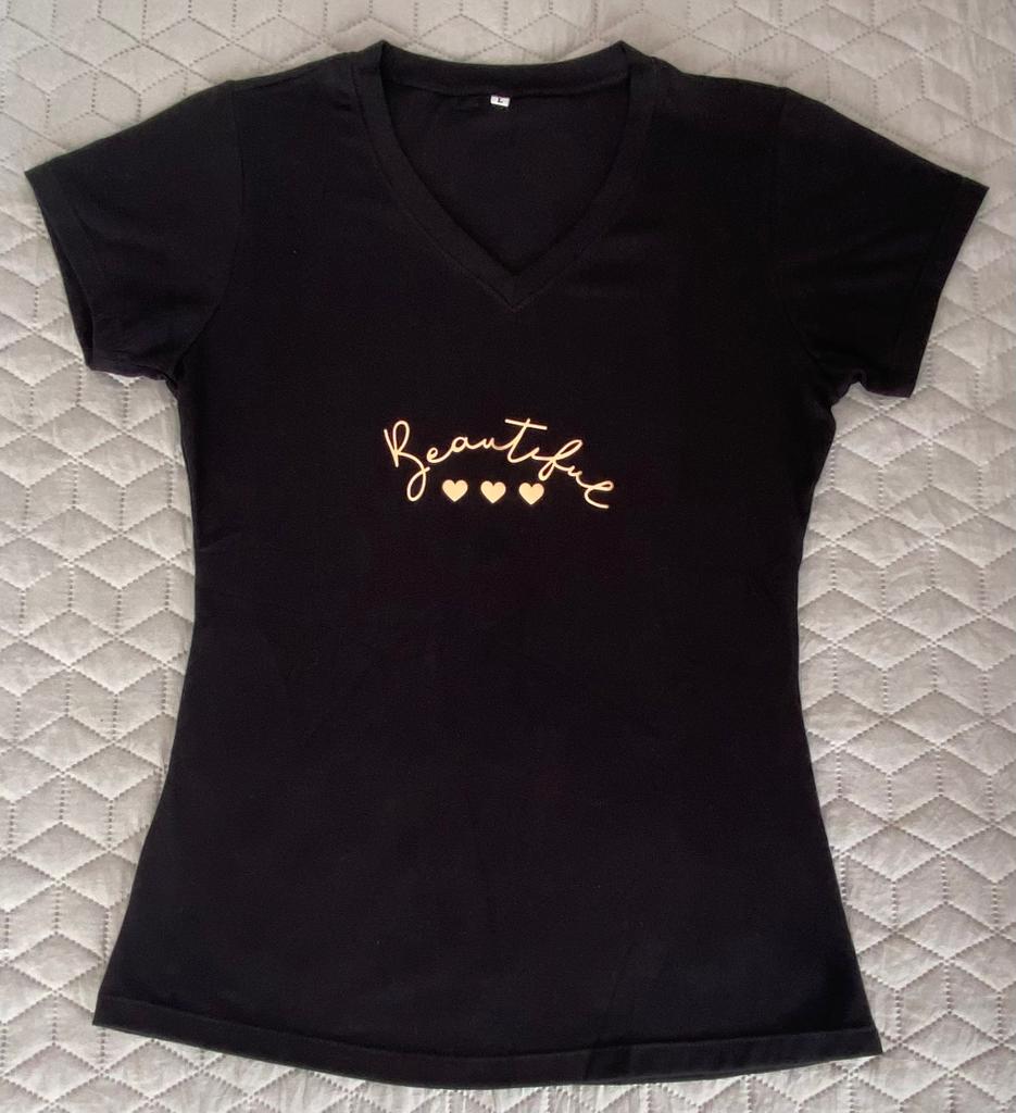 CAMISETA DAMA COLOR NEGRO BEAUTIFUL P-P-O