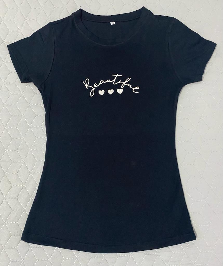 CAMISETA DAMA COLOR NEGRO BEAUTIFUL P-P-O