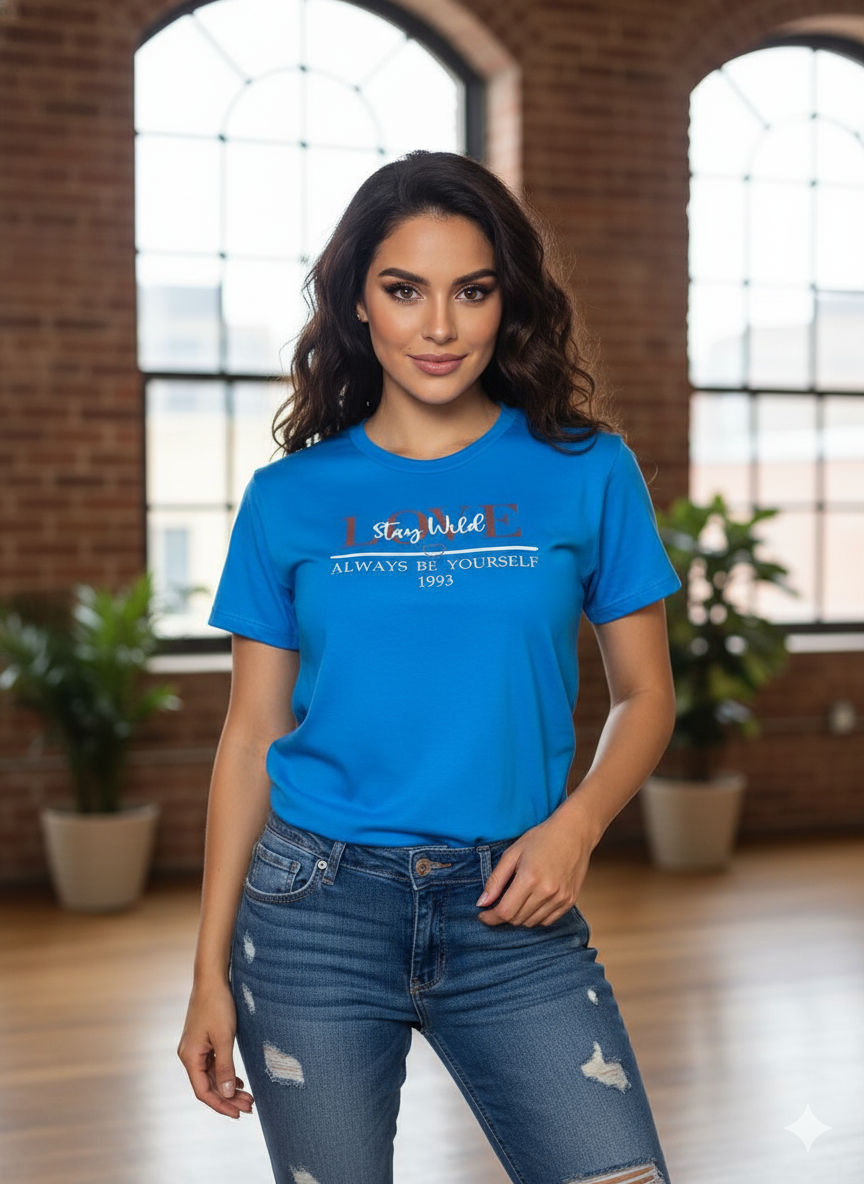 CAMISETA DAMA COLOR AZUL - REF 17