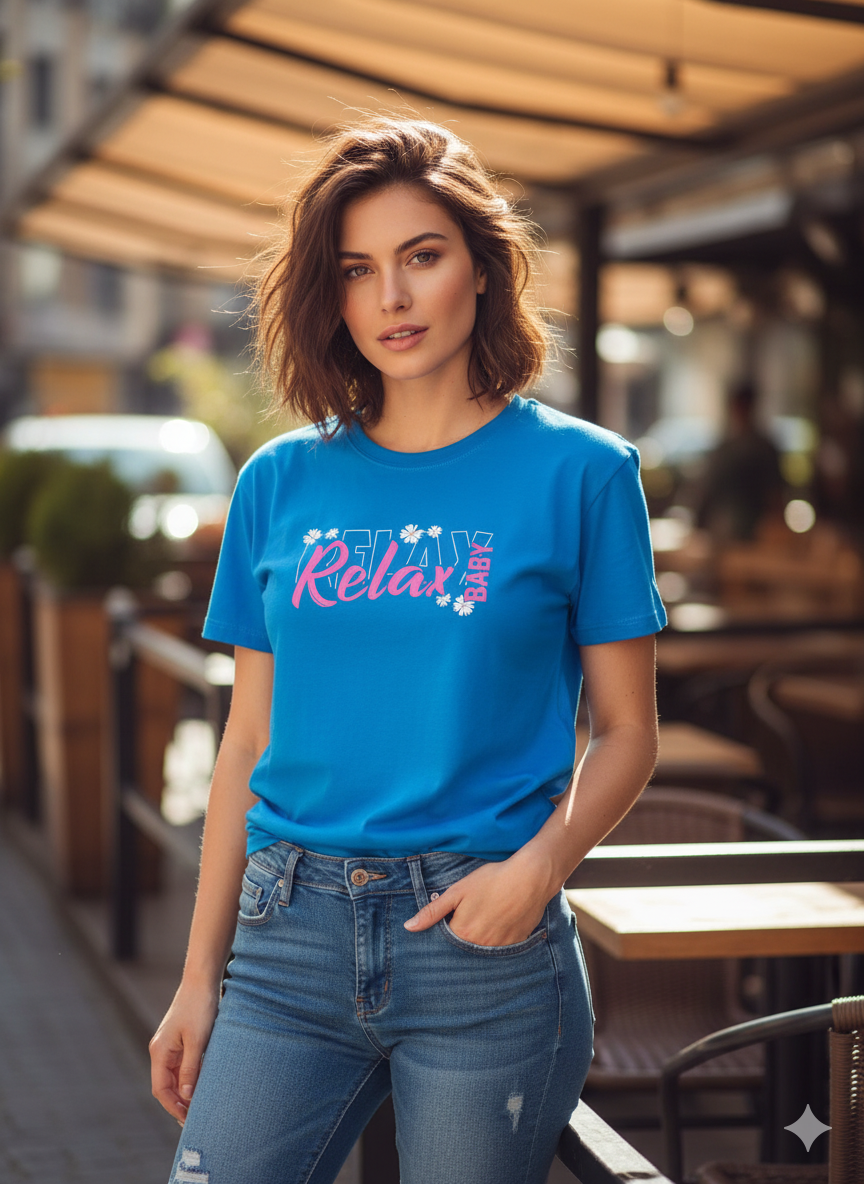 CAMISETA DAMA COLOR AZUL - REF 17