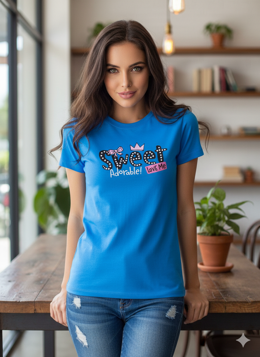 CAMISETA DAMA COLOR AZUL - REF 17