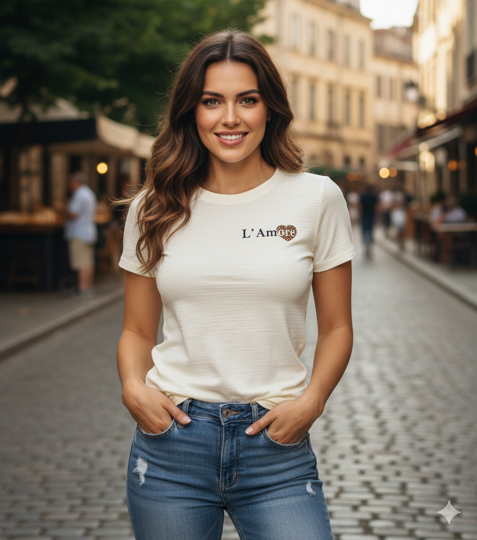 CAMISETA DAMA COLOR MARFIL LAC NB