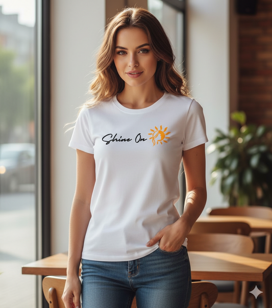 CAMISETA DAMA COLOR BLANCO SHINE ON NN