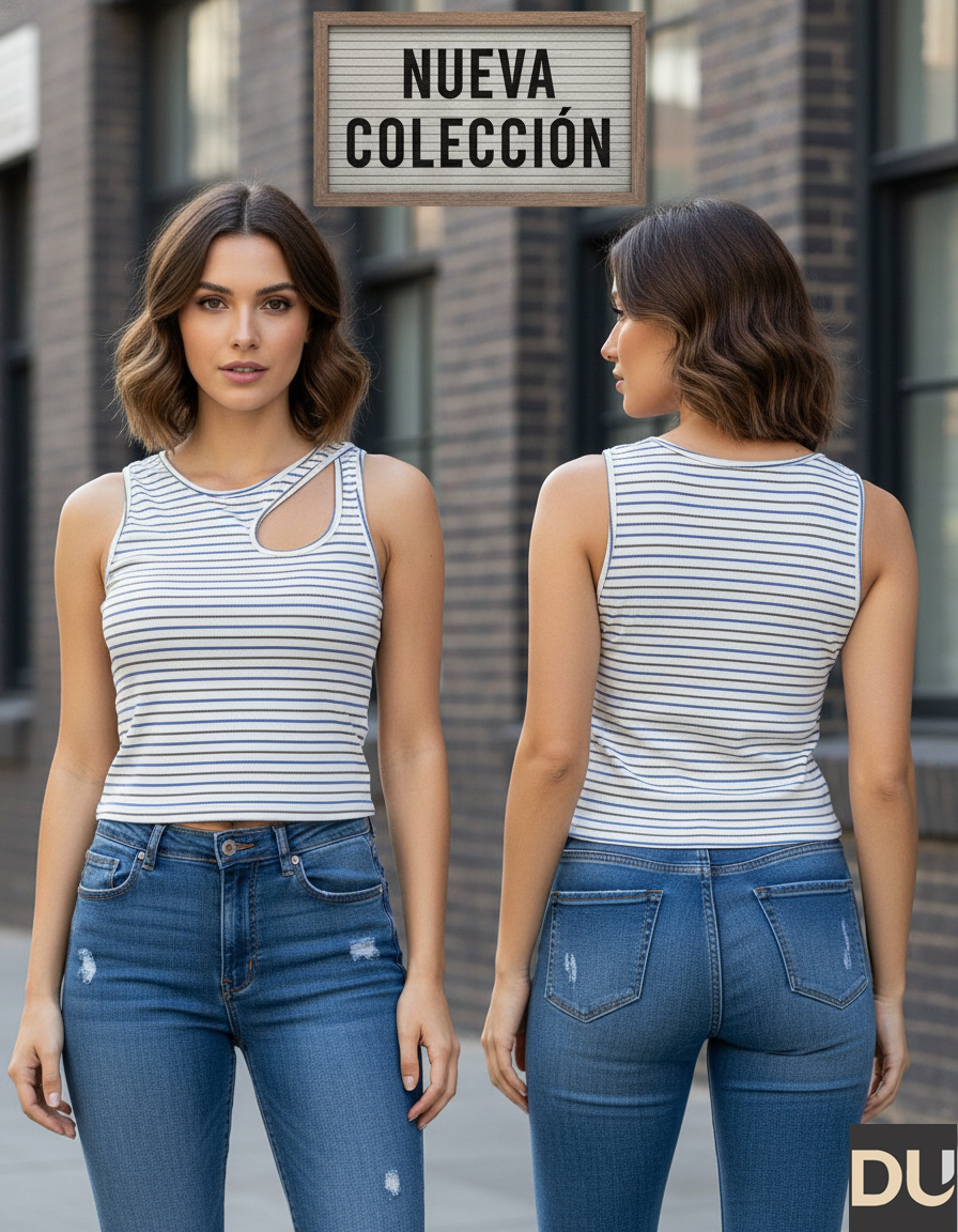 BLUSA TIRA CRUZADA CUELLO REDONDO - REF 179