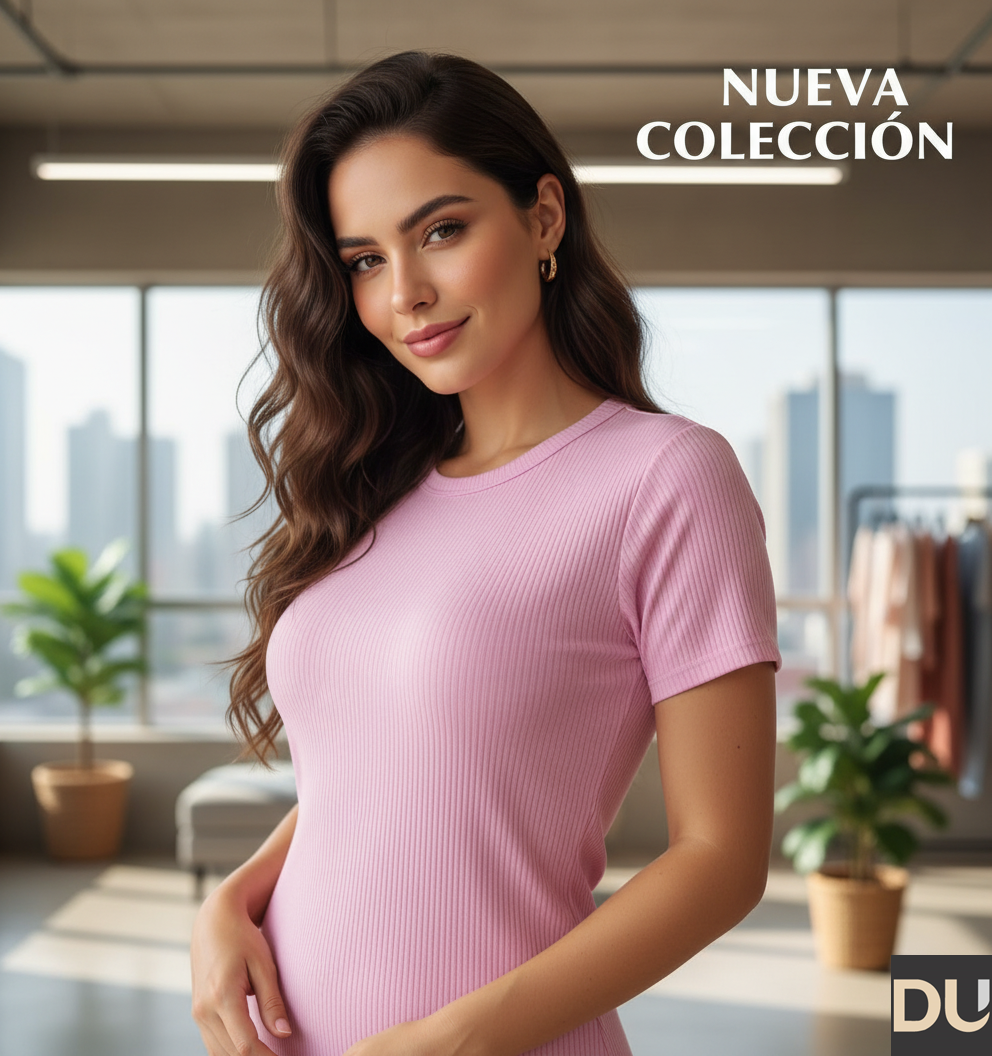 CAMISETA BASICA DAMA CUELLO REDONDO - REF 143