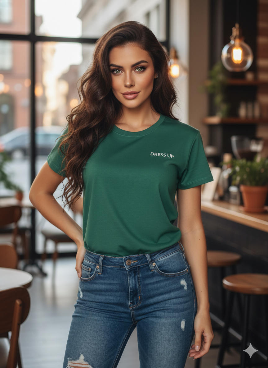 CAMISETA DAMA COLOR VERDE - REF 17