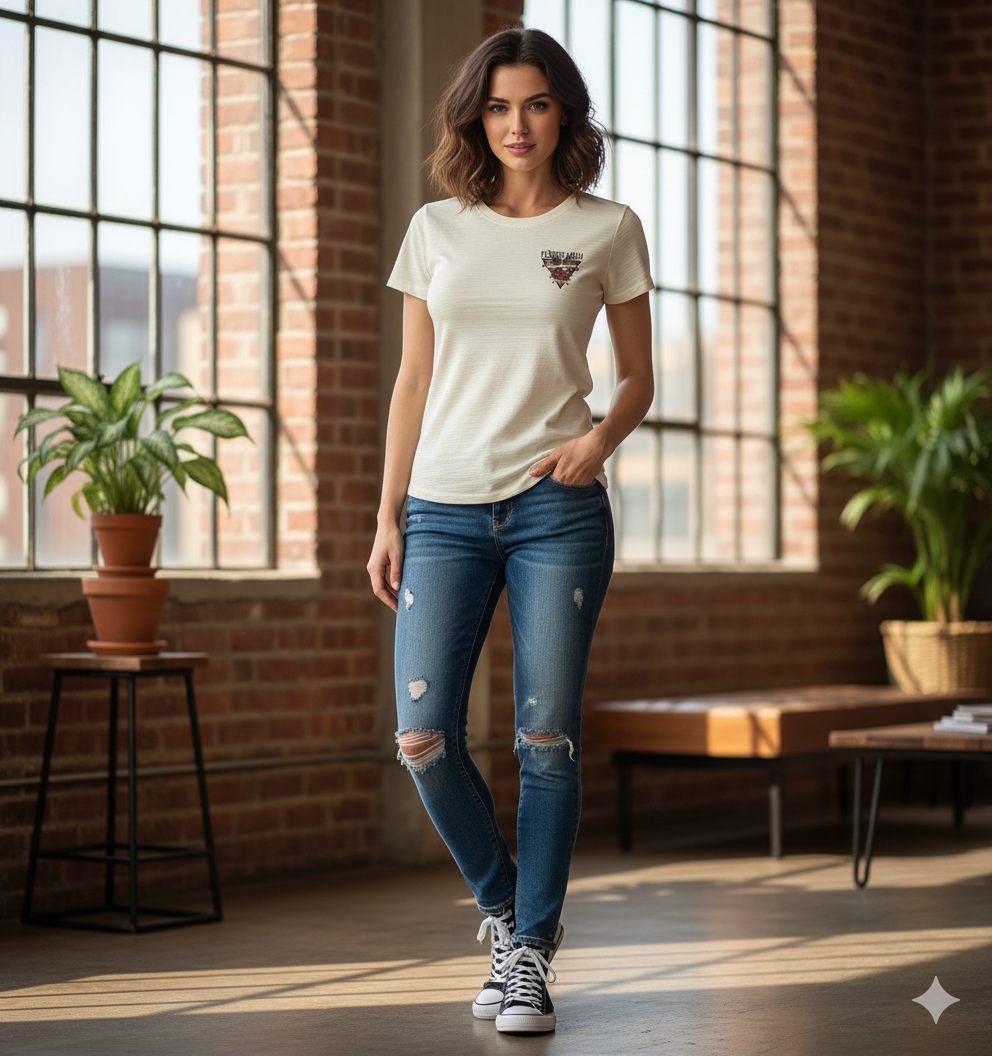 CAMISETA DAMA COLOR MARFIL FH VR