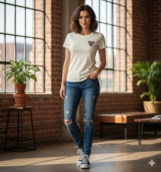 CAMISETA DAMA COLOR MARFIL FH VR