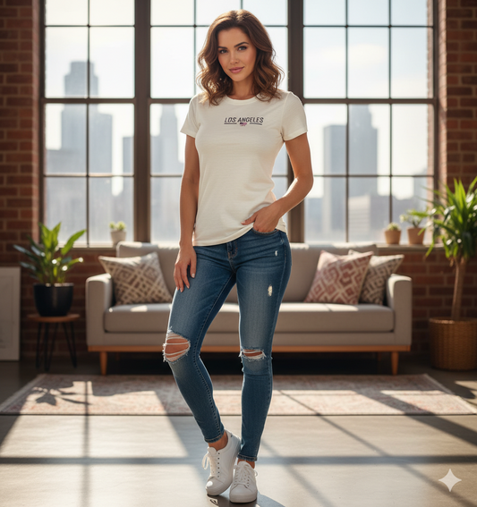 CAMISETA DAMA COLOR MARFIL LA N