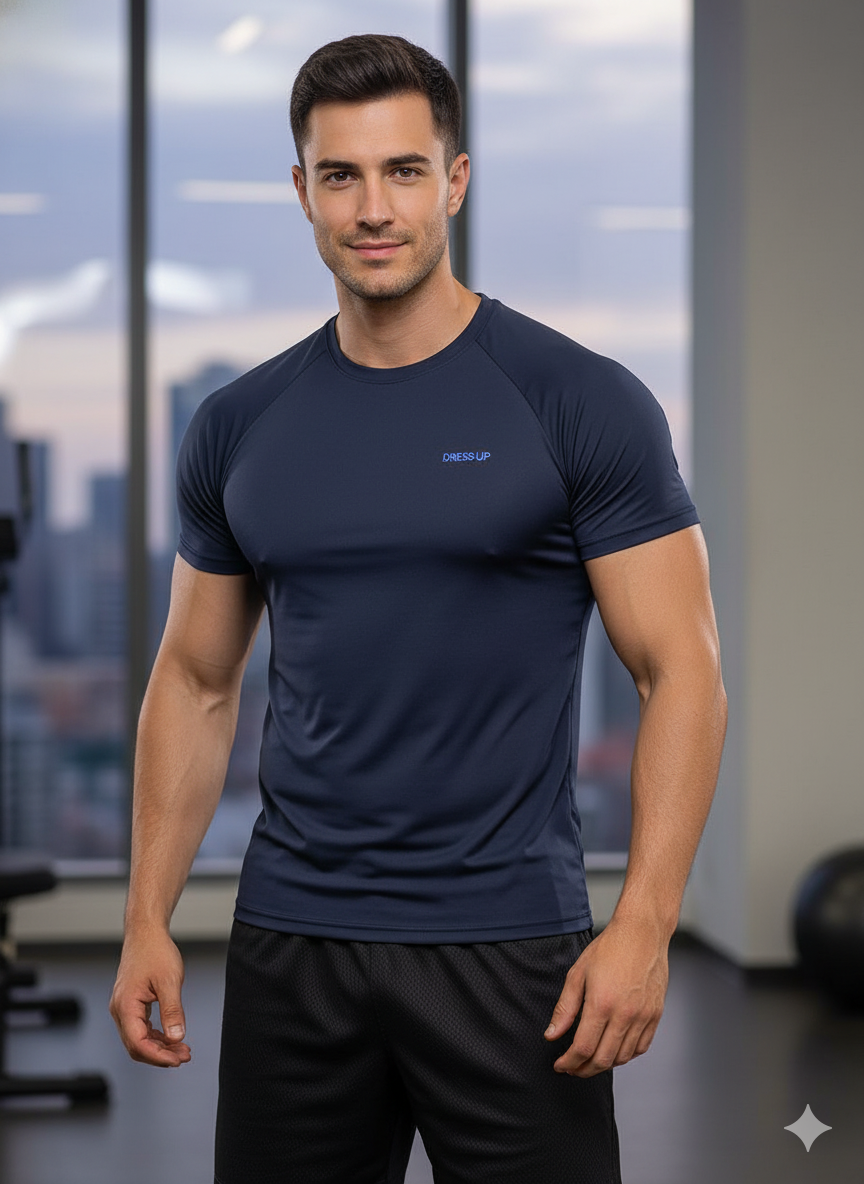 CAMISETA DEPORTIVA HOMBRE NEGRA LY MELÓN - REF 23