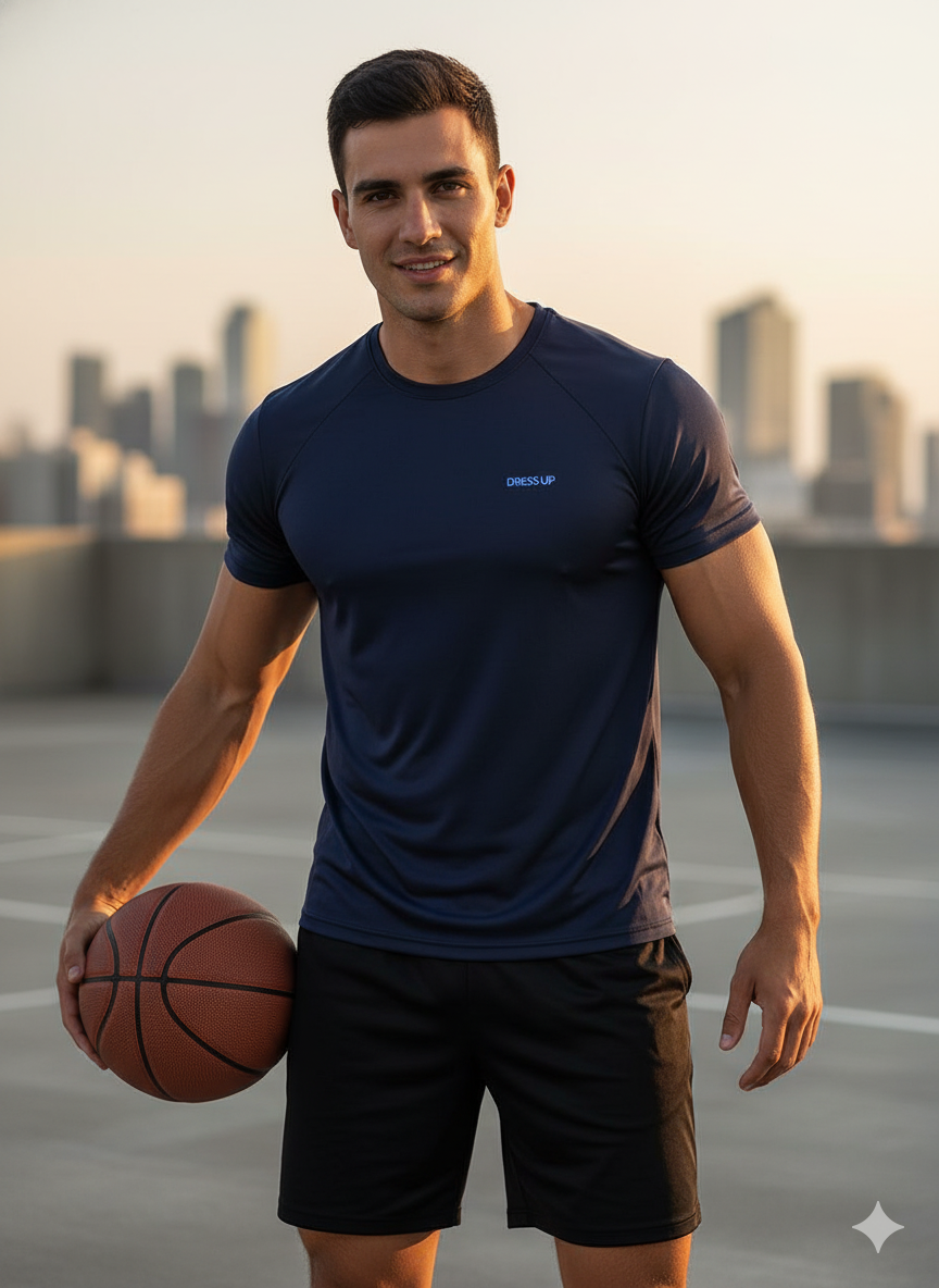 CAMISETA DEPORTIVA HOMBRE NEGRA LY MELÓN - REF 23