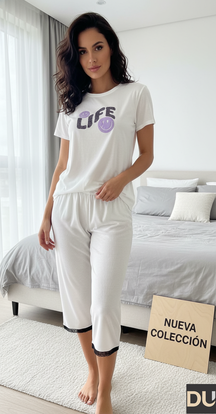 PIJAMA C/R Y CAPRI DAMA - REF 113