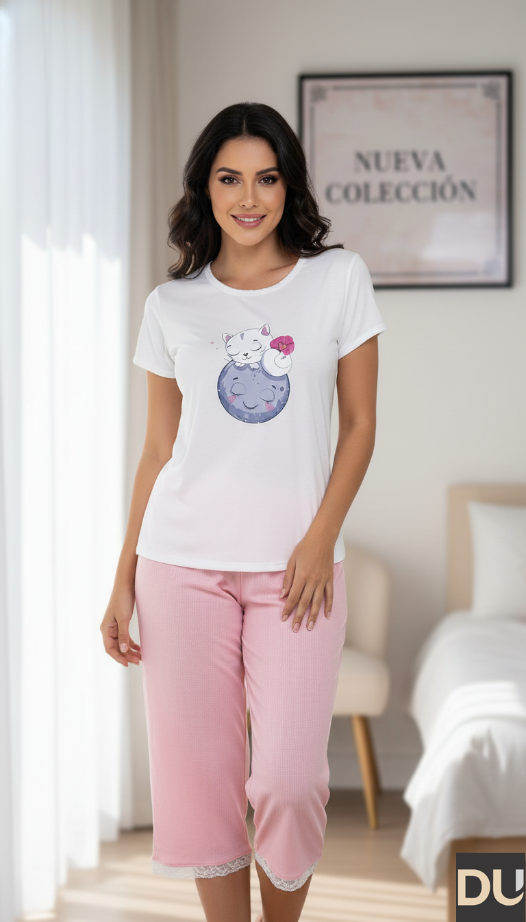 PIJAMA C/R Y CAPRI DAMA - REF 113