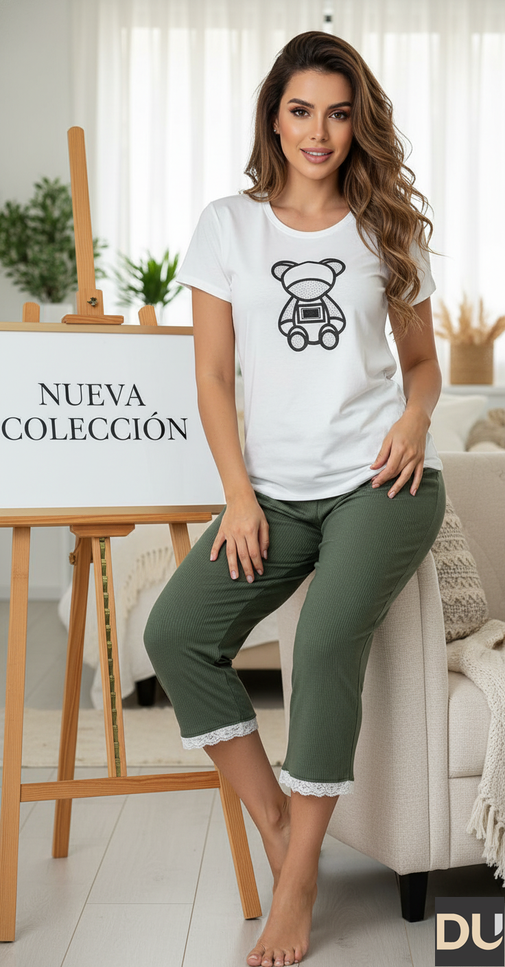 PIJAMA C/R Y CAPRI DAMA - REF 113