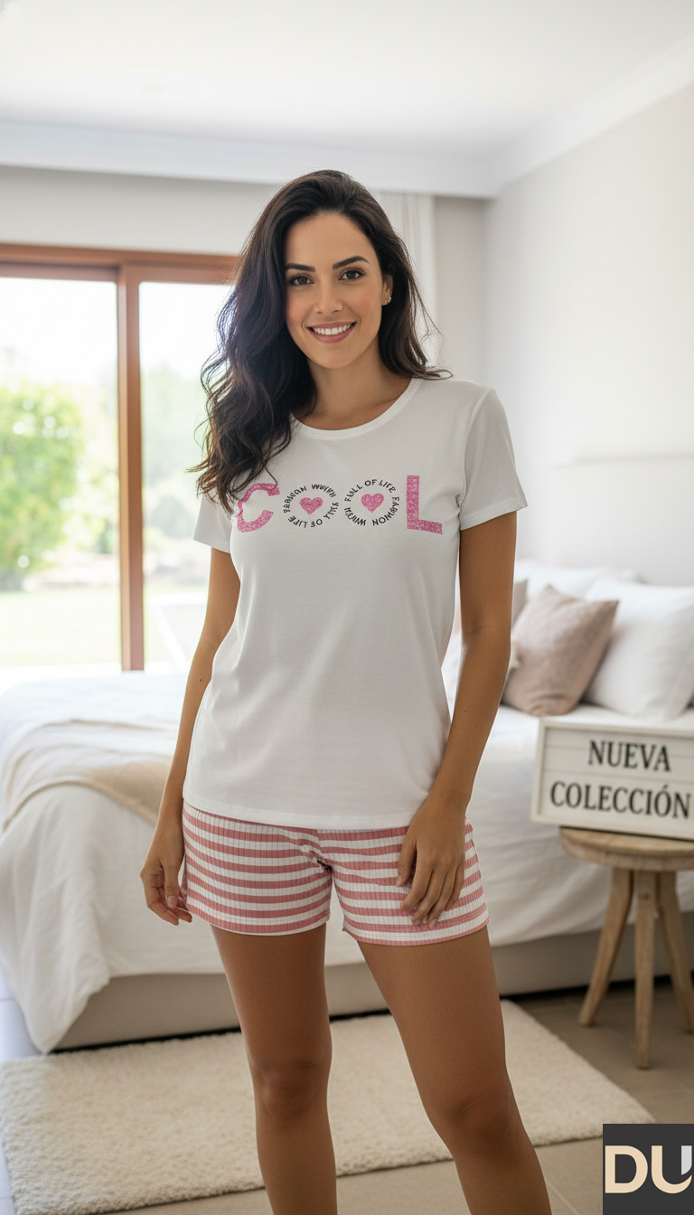 PIJAMA C/R Y SHORT DAMA - REF 112