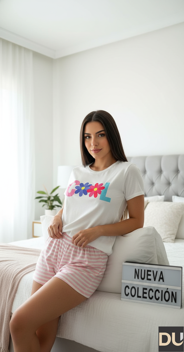 PIJAMA C/R Y SHORT DAMA - REF 112