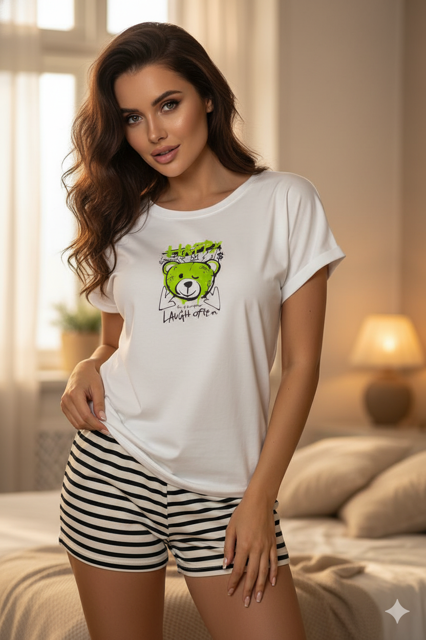 PIJAMA CAMISETA Y SHORT DAMA - REF 11