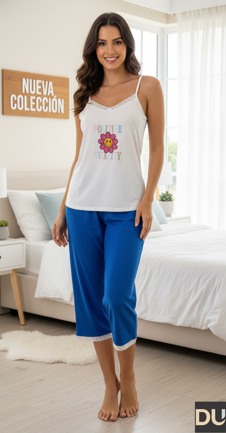 PIJAMA TIRAS Y CAPRI DAMA - REF 111