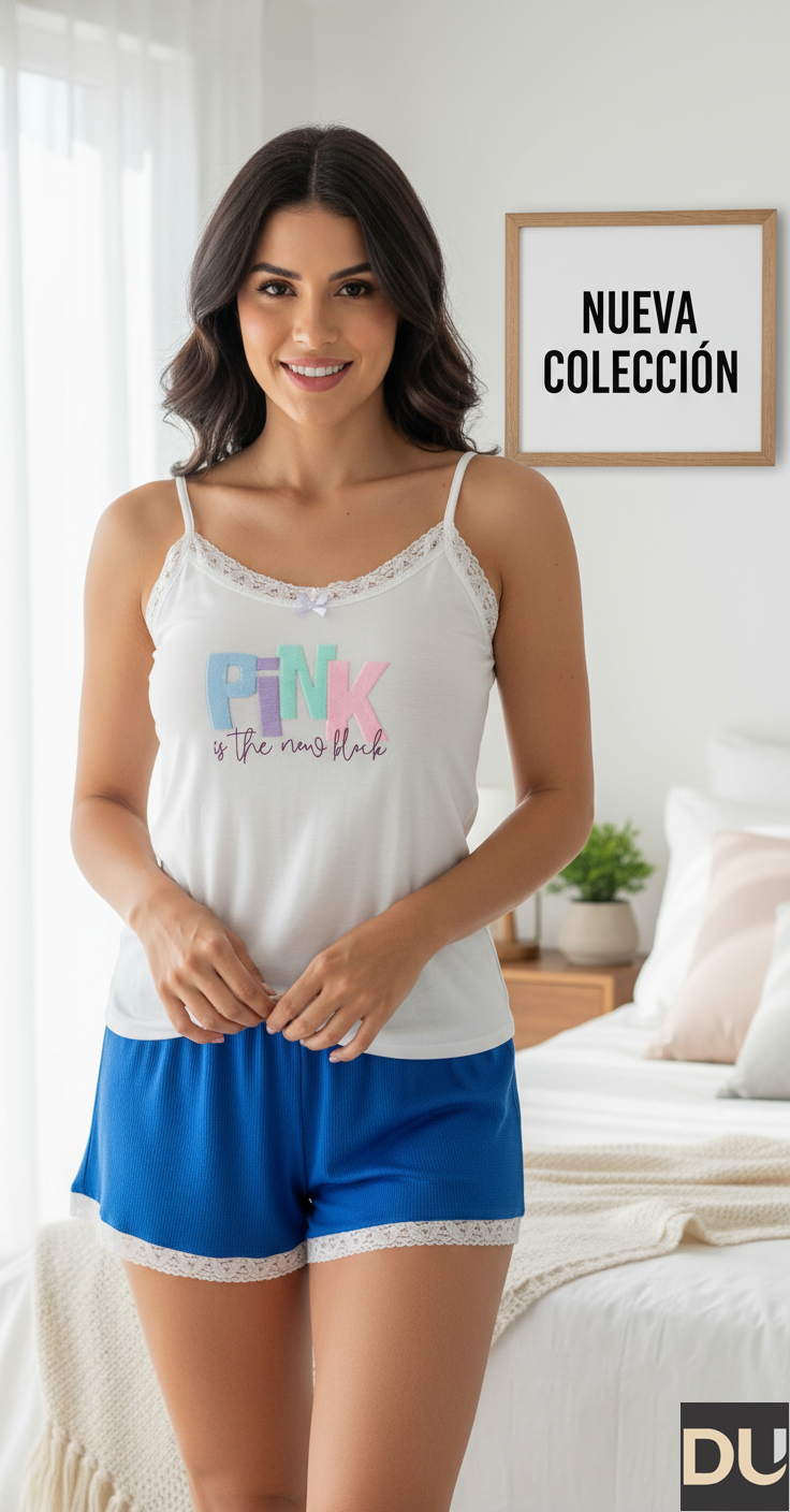 PIJAMA TIRAS Y SHORT DAMA - REF 110