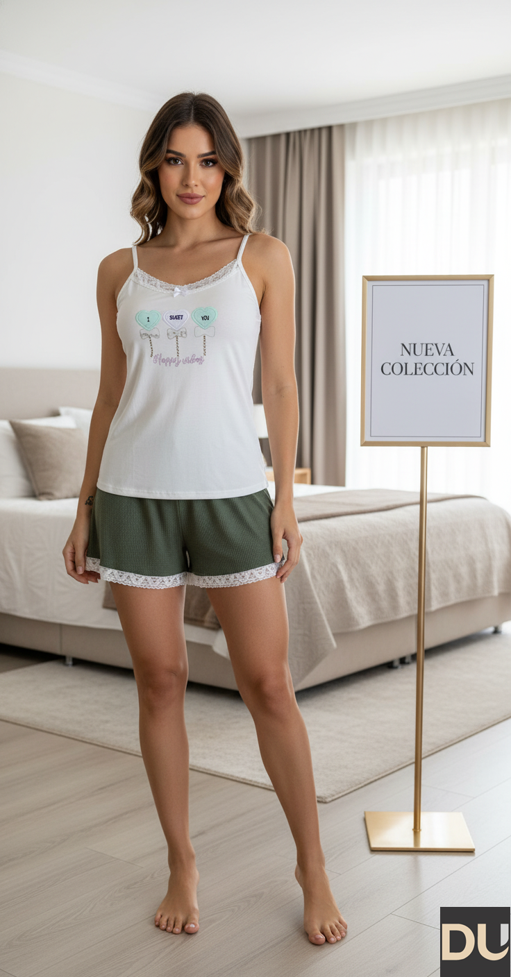 PIJAMA TIRAS Y SHORT DAMA - REF 110