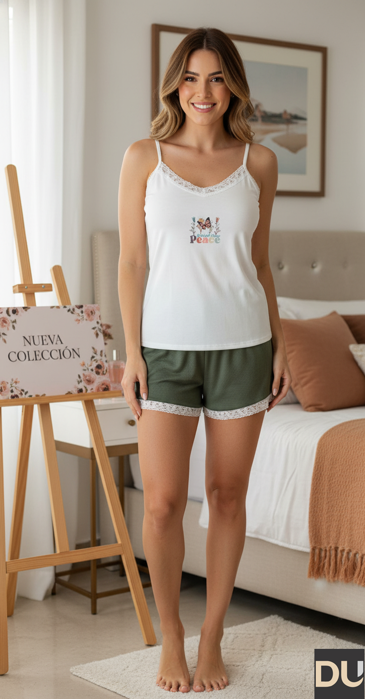 PIJAMA TIRAS Y SHORT DAMA - REF 110